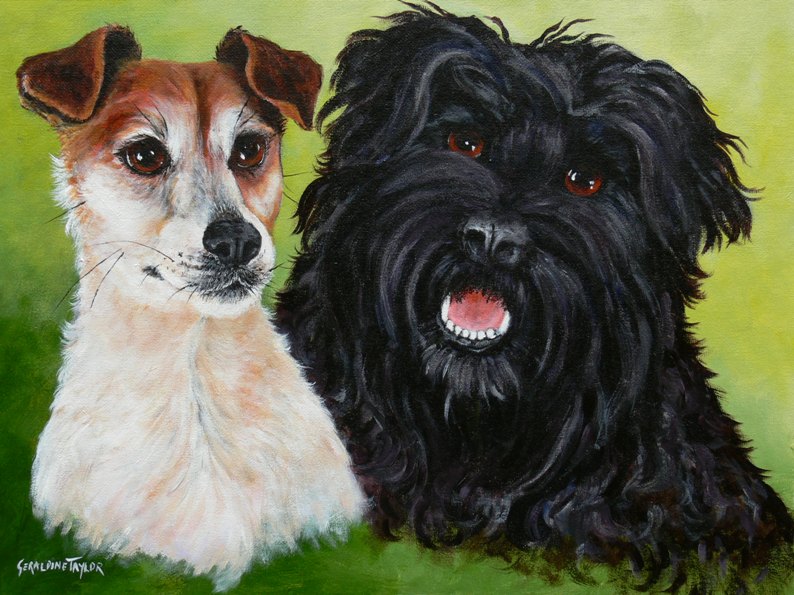 Indie and Bowie - (Acrylic) 