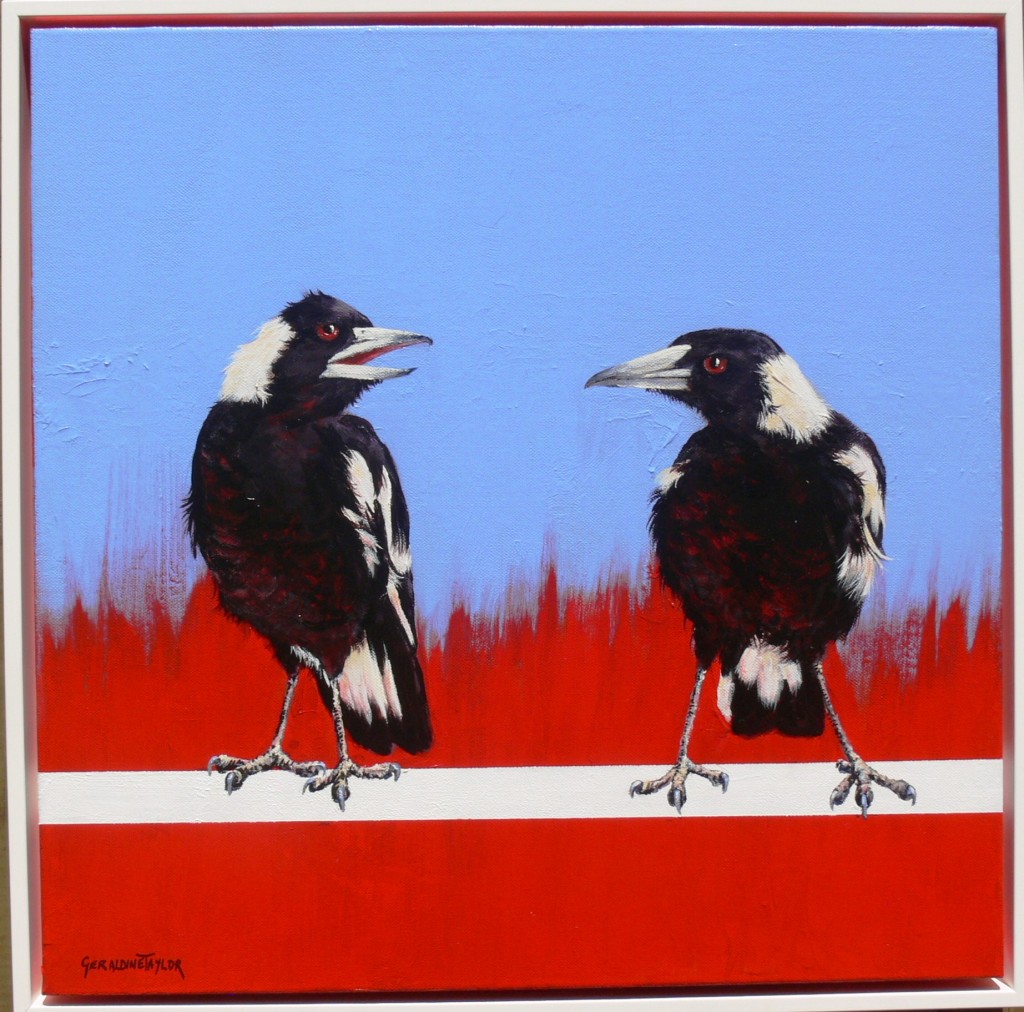 "Follow My Lead" ustralian Magpies (Acrylic on Stretched Canvas) SOLD