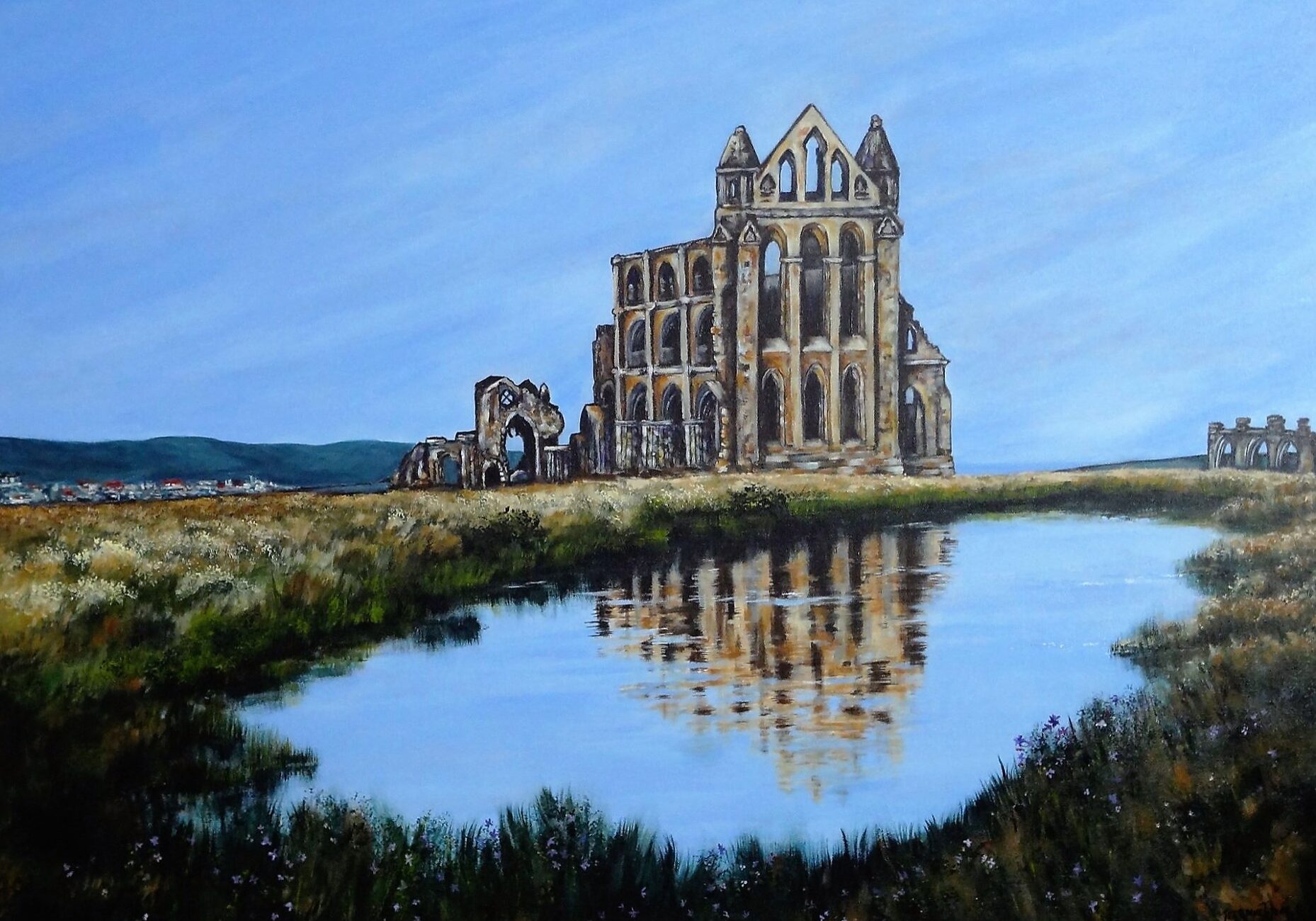 "Whitby Abbey - England" Acrylic on deep edge canvas  (1.5m X 1m) SOLD